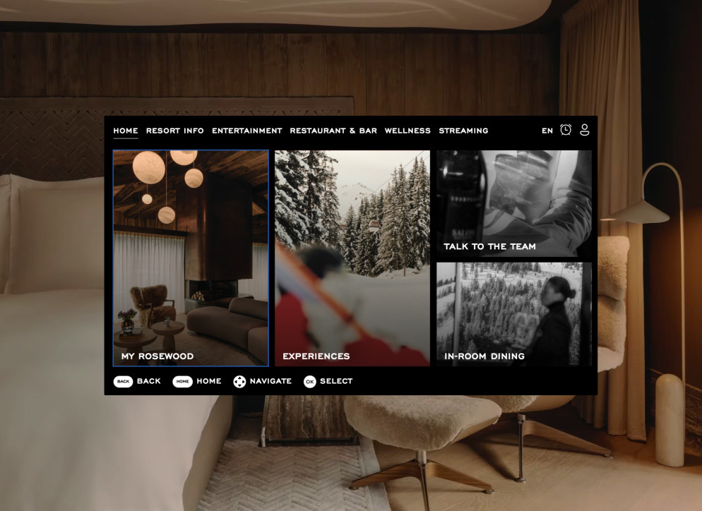 In-Room Entertainment, Carefully Designed for the Alps